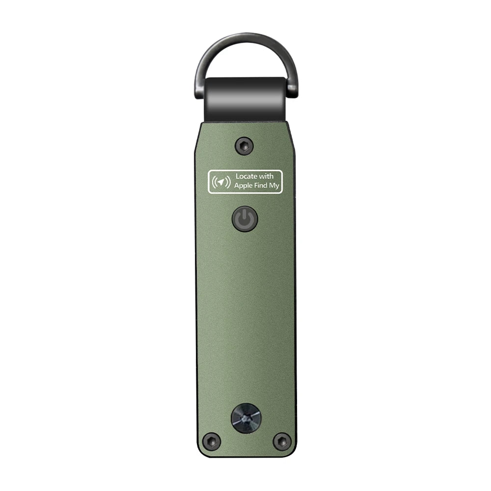 NURVION keychain shown in an olive green matte finish
